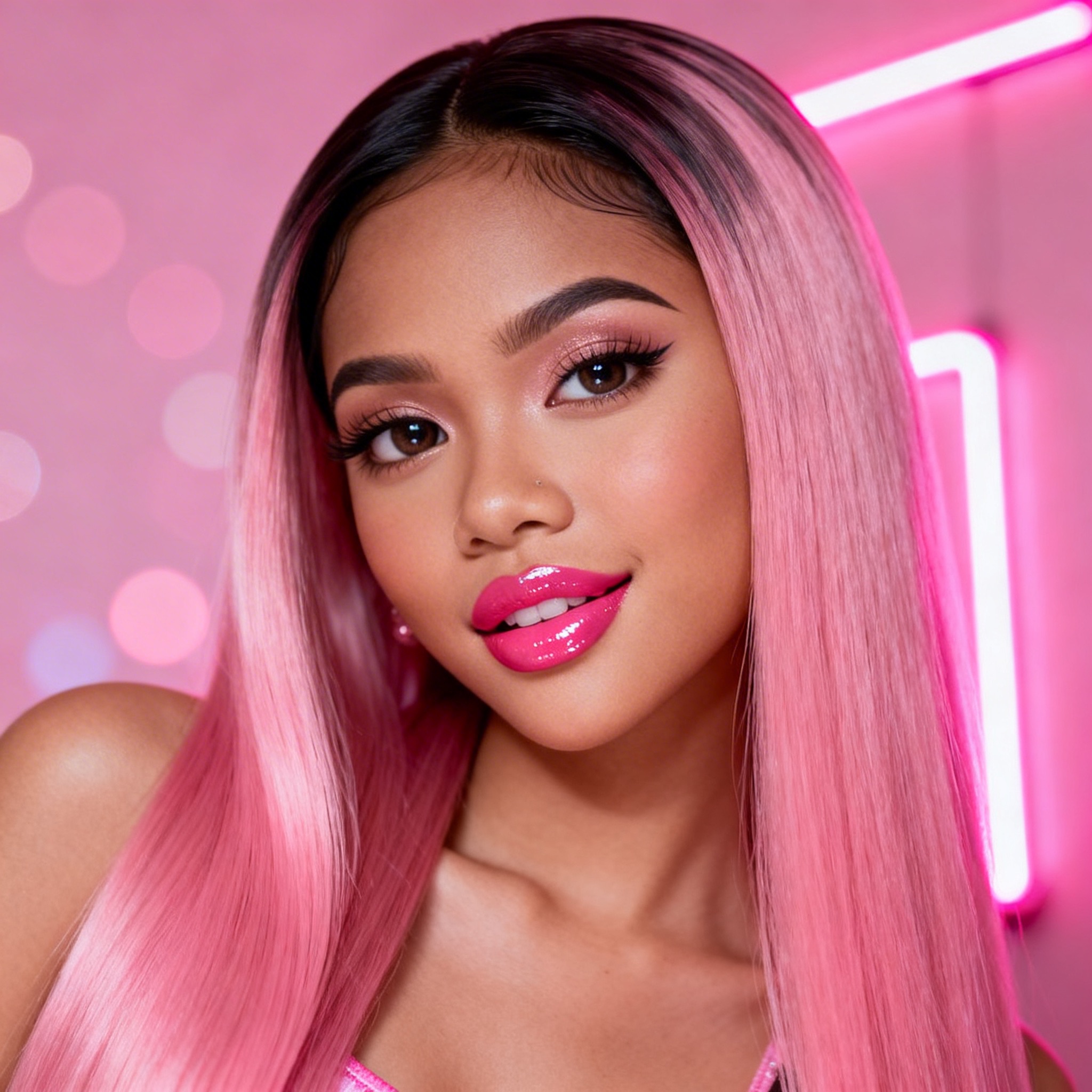 Bratz-vibe hair extensions portrait